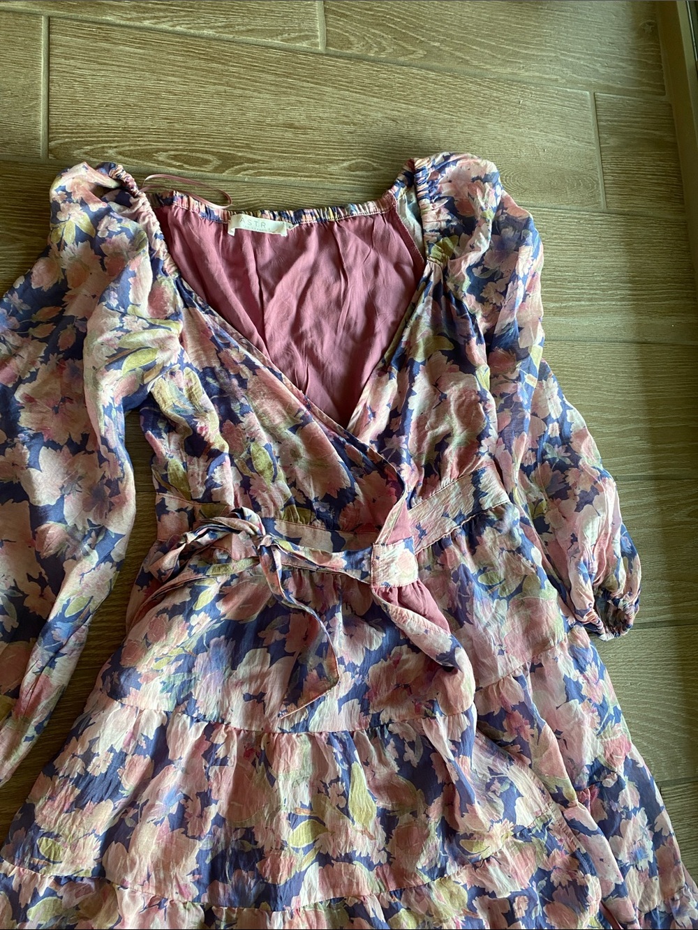 Astr Floral Wrap Maxi Dress in Pink and Lavender - Picture 6 of 8